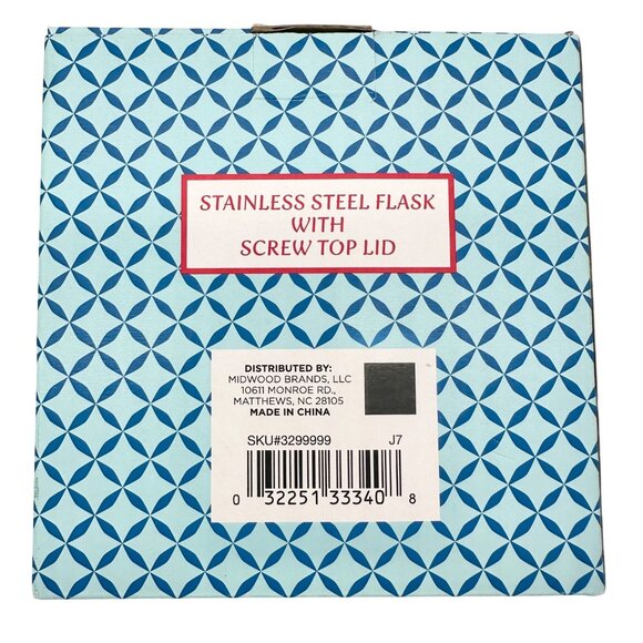 Party Time Stainless Steel Flask 6 Oz Pink With Colorful Banner Design Midwood - Picture 2 of 7